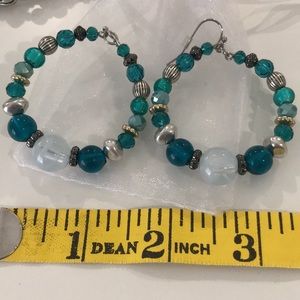 Chico long bead and accent necklace and bead hoop earrings set